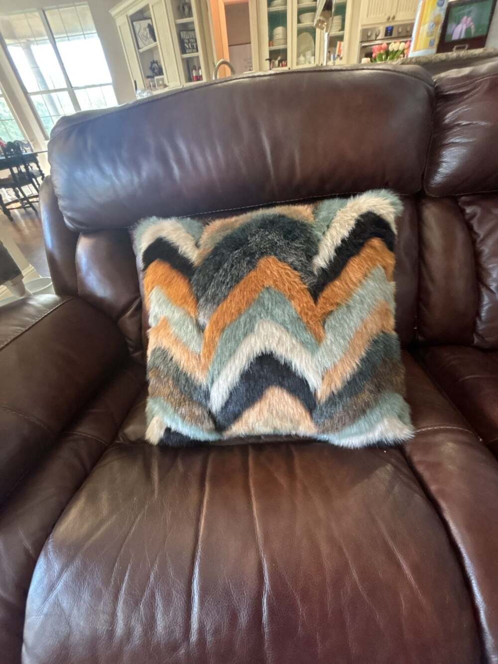 Williams Sonoma Home Chevron Faux Fur Decorative Throw Pillow